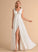 V-neck Split Chiffon Front Wedding Dress A-Line Diana Wedding Dresses Floor-Length With