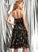 With Miah V-neck A-Line Knee-Length Prom Dresses Sequins Lace Beading