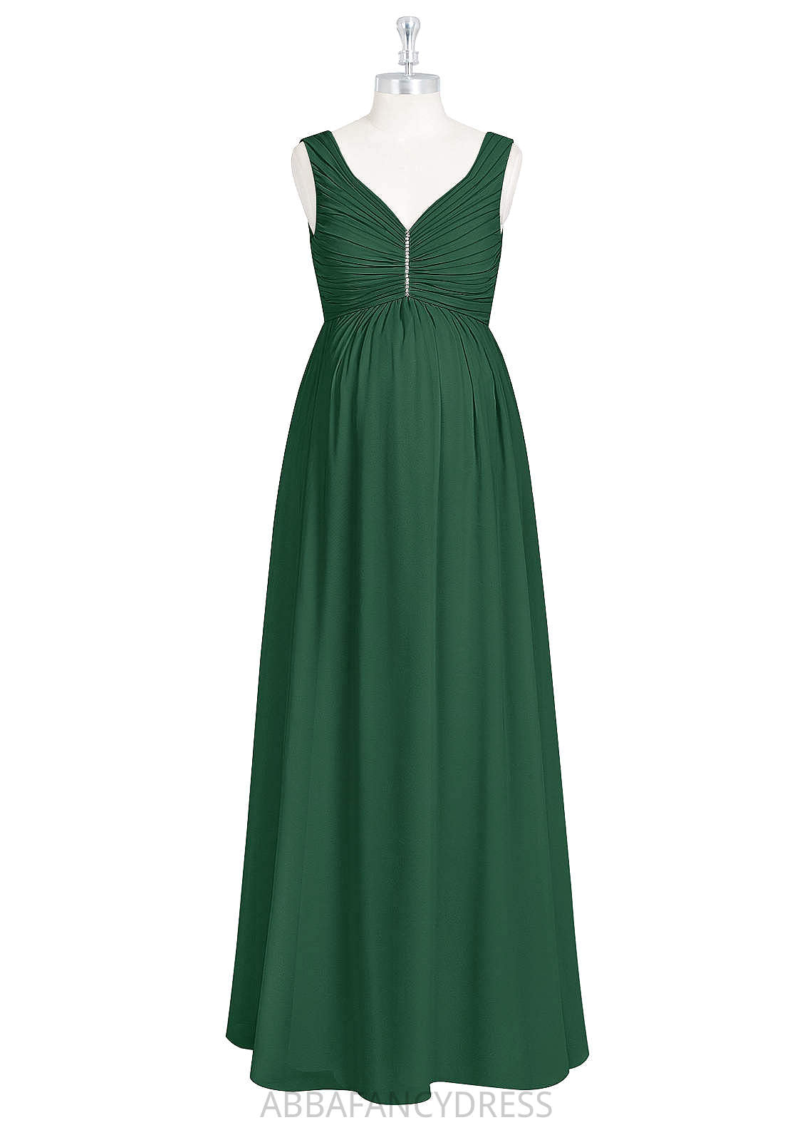 Mollie Sleeveless Natural Waist A-Line/Princess Floor Length V-Neck Bridesmaid Dresses