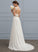 Dress Wedding Sweep Train With Beading A-Line Ruffle Wedding Dresses Chiffon V-neck Lace Laurel Sequins