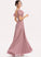 Fabric Embellishment A-Line Silhouette Floor-Length Length CascadingRuffles Ruffle Neckline SquareNeckline Lilia A-Line/Princess