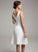 Beading Knee-Length Embellishment Fabric V-neck Ruffle Silhouette Length A-Line Sequins Neckline Jolie