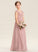 Bow(s) Chiffon With A-Line Floor-Length Ruffle V-neck Junior Bridesmaid Dresses Joanna