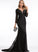 With Wendy V-neck Trumpet/Mermaid Chiffon Sequins Beading Prom Dresses Sweep Train