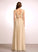 A-Line Length Fabric Floor-Length V-neck Neckline Sequins Silhouette Embellishment Jaelyn Halter Natural Waist