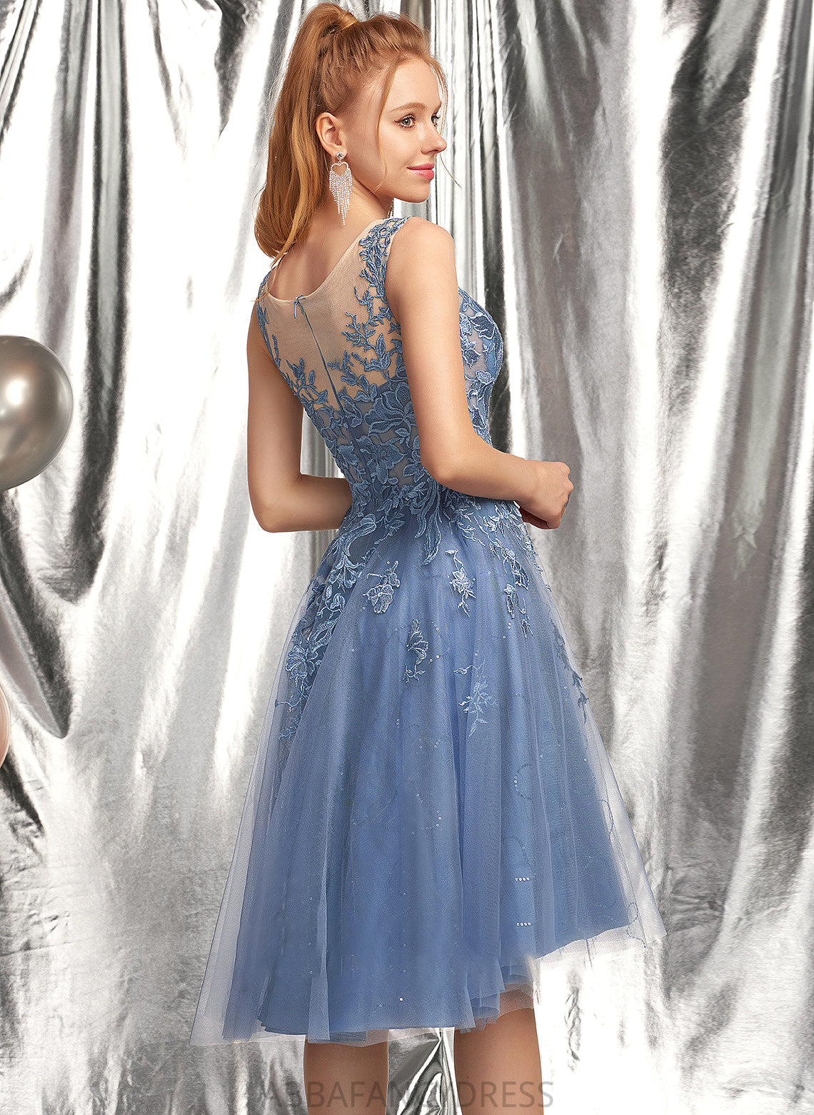 A-Line Prom Dresses Marin Tulle With Asymmetrical Neck Sequins Scoop