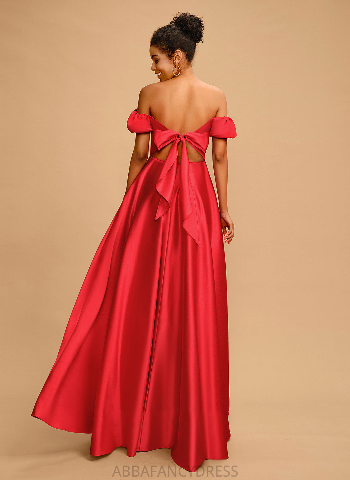 Bow(s) Ball-Gown/Princess Floor-Length Damaris With Satin Off-the-Shoulder Sweetheart Prom Dresses