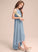 Scoop Junior Bridesmaid Dresses Bow(s) Ruffle Chiffon With Asymmetrical A-Line Lydia Neck