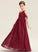 Ruffle With A-Line V-neck Lace Janiyah Junior Bridesmaid Dresses Floor-Length Bow(s)