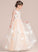 Flower(s) Ball-Gown/Princess Floor-Length Junior Bridesmaid Dresses Bow(s) Neck With Scoop Kyra Tulle