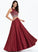 With Prom Dresses Haven Sequins Satin Scoop Neck A-Line Floor-Length Beading