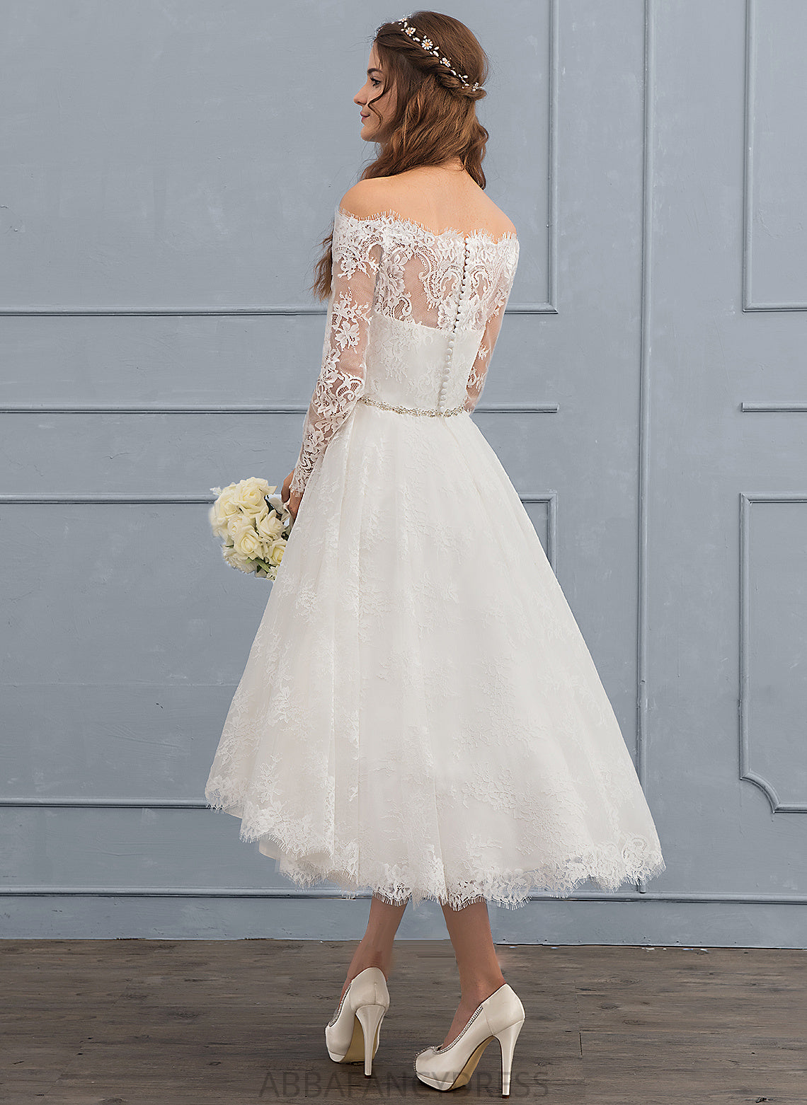 Wedding Dresses Wedding Dress Asymmetrical Lace A-Line Beading With Ina