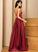 Fabric A-Line SplitFront Floor-Length Silhouette Neckline Pockets Length V-neck Embellishment Rosa Sleeveless