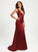 Sweep Train Trumpet/Mermaid V-neck Pleated Kyleigh With Prom Dresses Satin