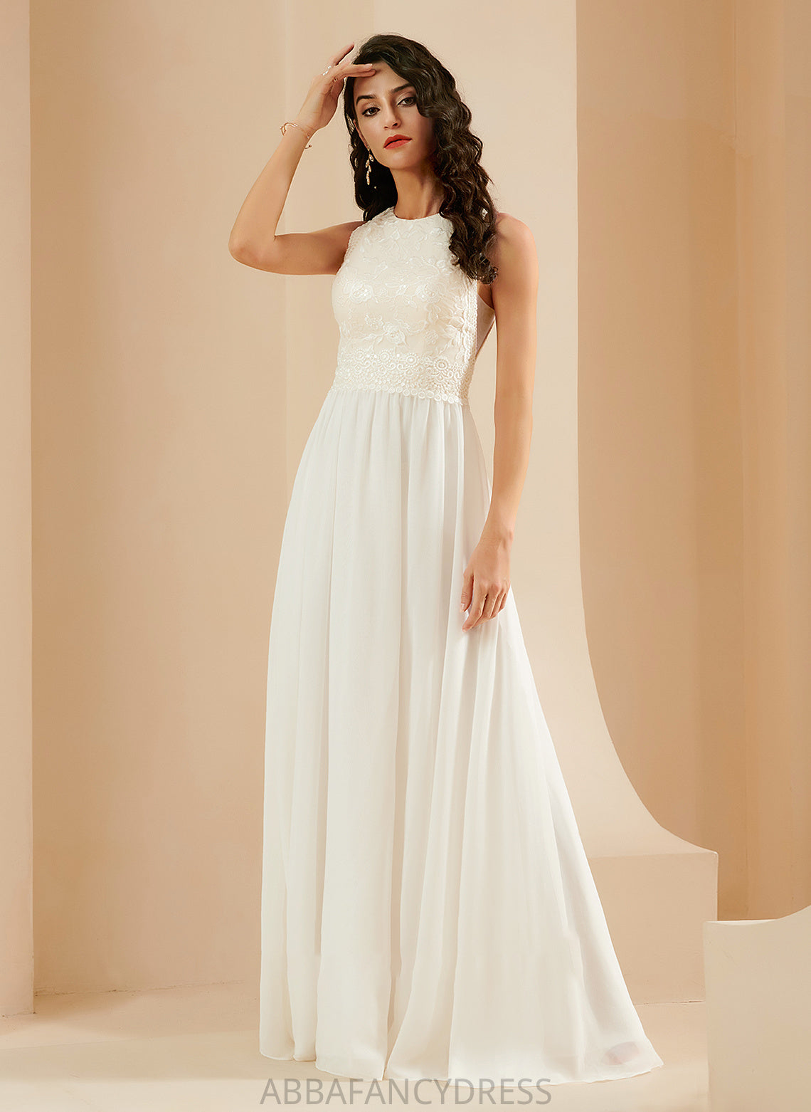 Sweep Lace Wedding Wedding Dresses Train Sequins Dress Kiersten With A-Line