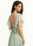 Ruffle Floor-Length Fabric Silhouette V-neck Embellishment Length A-Line Neckline Mireya A-Line/Princess Natural Waist