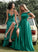 Satin Front Floor-Length Prom Dresses Split Ball-Gown/Princess With Pockets Off-the-Shoulder Mallory