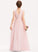 V-neck Carly Ruffle Chiffon Floor-Length With Junior Bridesmaid Dresses A-Line
