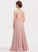 Chiffon Neck Cadence Floor-Length Junior Bridesmaid Dresses A-Line Scoop Lace