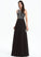 Neck Sequins Beading A-Line Prom Dresses Floor-Length Chiffon With Scoop Mikayla