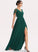 Length Lace Fabric SplitFront Silhouette Embellishment V-neck Floor-Length Neckline A-Line Lilian Sleeveless