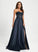 Sweep A-Line With Prom Dresses Lace Train Yazmin Sweetheart Satin