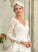 A-Line Lace V-neck Dress Elianna Wedding Satin Asymmetrical Wedding Dresses