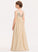 With Floor-Length Junior Bridesmaid Dresses Ruffle Chiffon Sequined Jaelyn V-neck A-Line