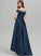Scoop Prom Dresses With Sequins Asymmetrical Satin Amaya Pockets Neck Ball-Gown/Princess