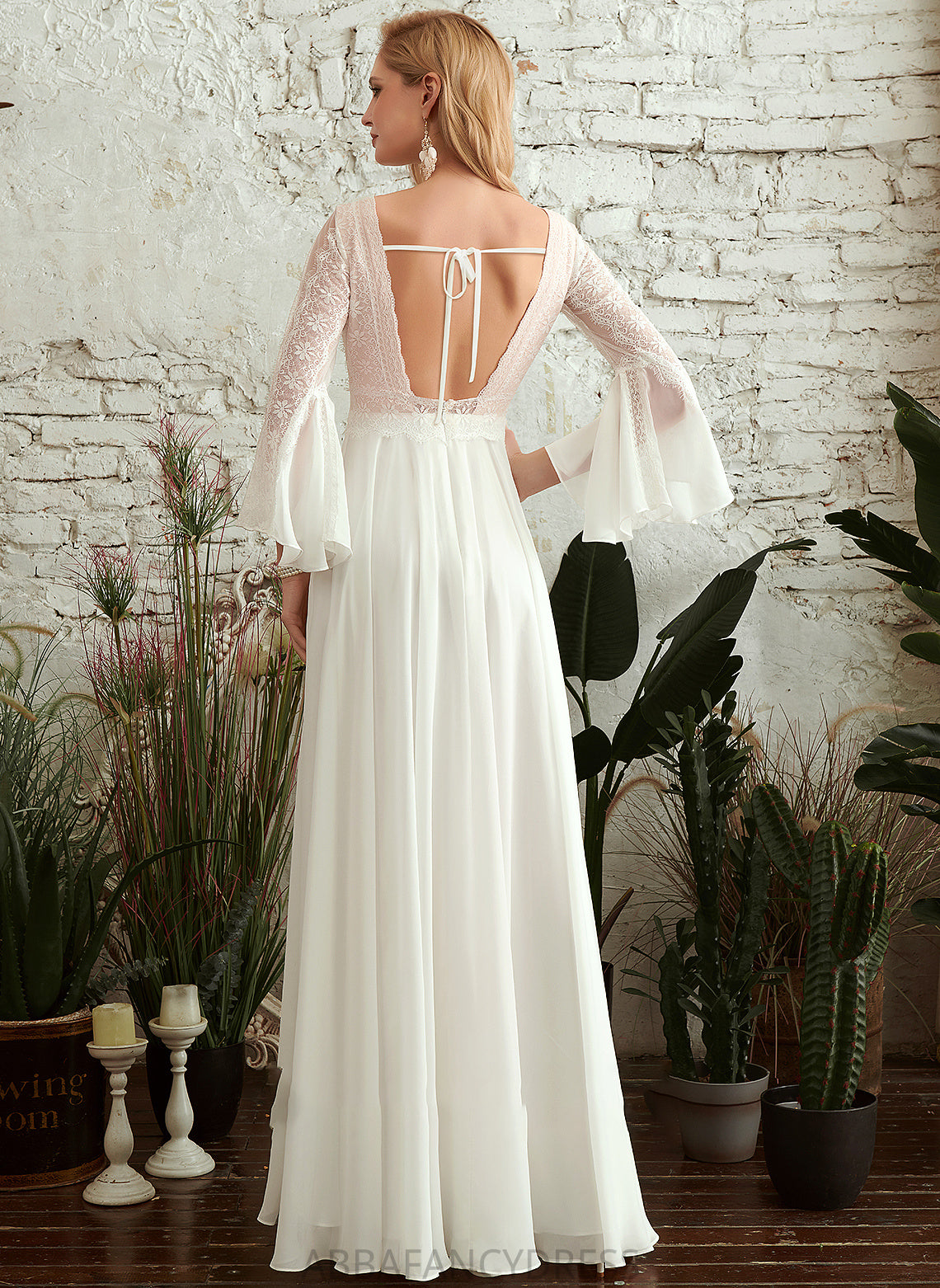 Wedding Dresses Floor-Length A-Line V-neck Wedding Lilia Dress