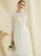 Lace Neck Wedding Dress Train Tulle Scoop Sweep Wedding Dresses Alana A-Line