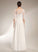Dress With Illusion A-Line Sweep Train Heaven Wedding Dresses Wedding Sequins