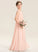 Lace Chiffon Floor-Length With A-Line Junior Bridesmaid Dresses V-neck Ruffle Mia