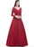 Tulle Charlize With Sequins V-neck Prom Dresses Ball-Gown/Princess Floor-Length Beading