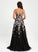 Tulle Sweep V-neck Lace Train With Sasha Ball-Gown/Princess Prom Dresses