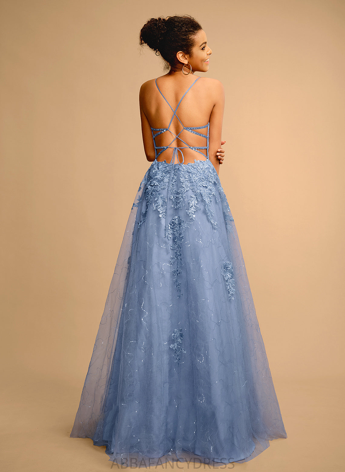 Front With Square Prom Dresses Floor-Length Lilly Sequins Ball-Gown/Princess Neckline Tulle Split