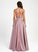 Satin Carlie Prom Dresses V-neck A-Line Floor-Length