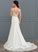 Stretch Trumpet/Mermaid Crepe Wedding Train Alexus With Court Dress Lace V-neck Sequins Wedding Dresses