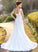 Lace Train Beading V-neck A-Line Wedding With Miah Wedding Dresses Court Sequins Dress Chiffon