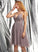 Prom Dresses Sequins Knee-Length Tulle V-neck With A-Line Kiera Beading
