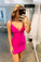 V-neck Haylie Sexy Homecoming Dresses Halter Hot Pink