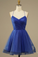 Christina Royal Blue Mesh Net V-neck Homecoming Homecoming Dresses Party Dress