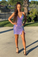 Lavender Fashion Kaitlin Homecoming Dresses Glitter Party Dress Short Prom Dress