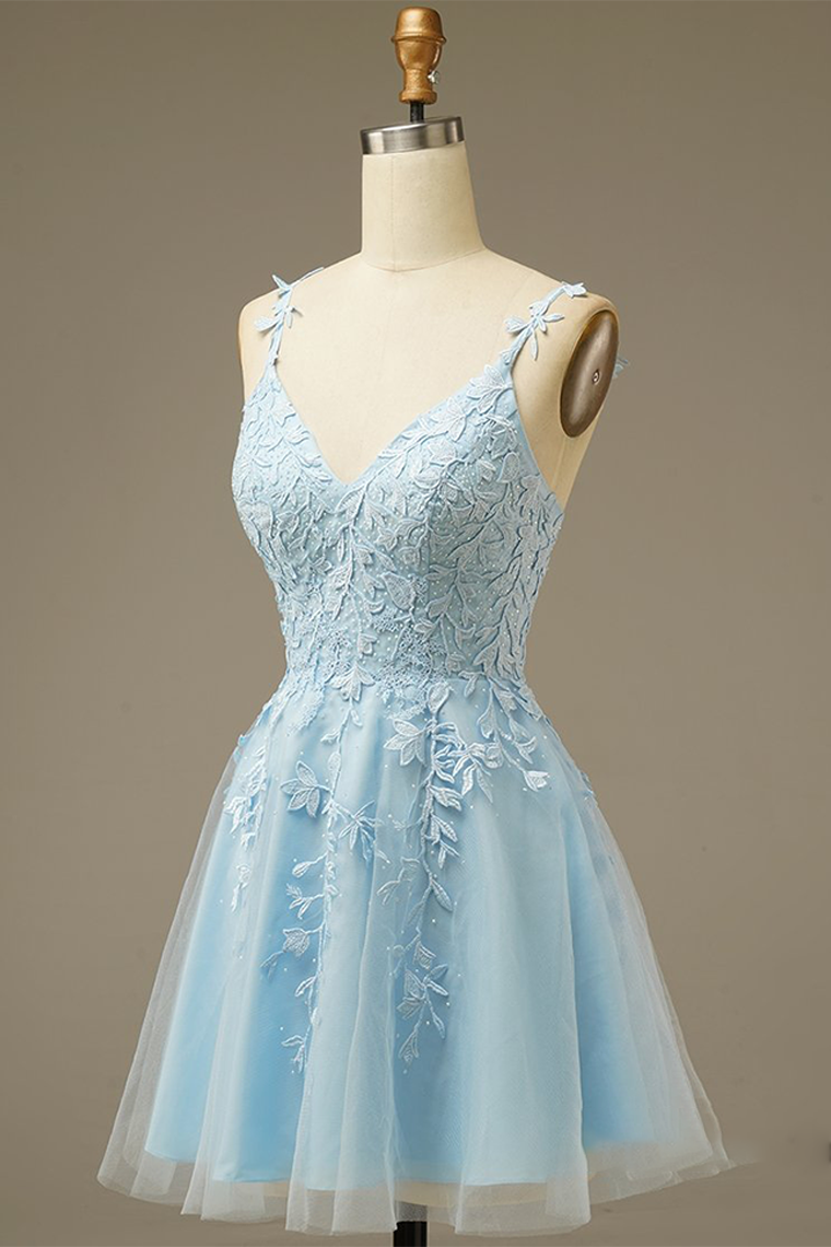 Blue Homecoming Dresses Gina With Appliques