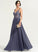 V-neck Prom Dresses Sequins A-Line Chiffon Beading With Damaris Floor-Length