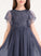 Lace With Cascading A-Line Scoop Donna Junior Bridesmaid Dresses Neck Chiffon Ruffles Knee-Length