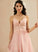 Prom Dresses Tulle Asymmetrical Lace V-neck Isabella With Ball-Gown/Princess