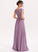 Embellishment Lace Length Neckline V-neck Fabric A-Line Silhouette Floor-Length Justine Sleeveless Spaghetti Staps
