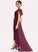 Lace Embellishment Neckline CascadingRuffles Fabric A-Line Silhouette Length V-neck Asymmetrical Madilyn Scoop