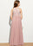 Neck Junior Bridesmaid Dresses Chiffon Floor-Length Lace With Sequins Scoop A-Line Savannah